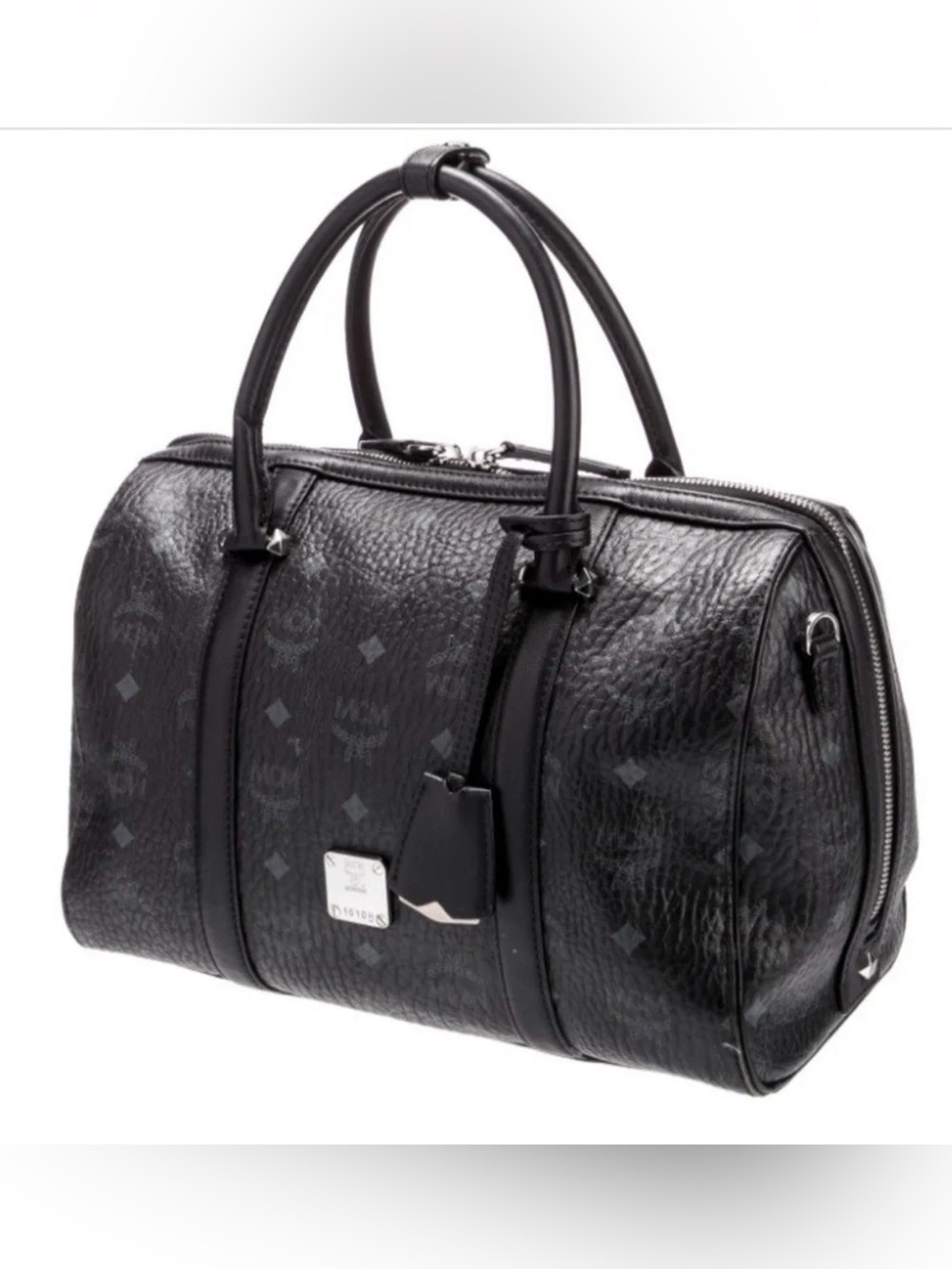 Beautiful Black MCM Visetos Monogram Duffel Bag w/ Authentication.